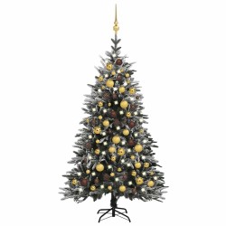 Arbre de Noël artificiel LED et flocons de neige 120 cm PVC PE 