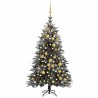 Arbre de Noël artificiel LED et flocons de neige 120 cm PVC PE 