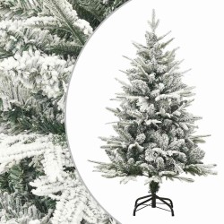 Arbre de Noël artificiel LED et flocons de neige 120 cm PVC PE 