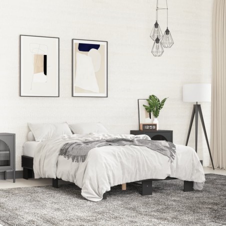 Cadre de lit sans matelas noir 135x190 cm 