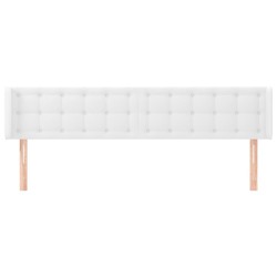 Tête de lit avec oreilles Blanc 183x16x78/88 cm Similicuir 