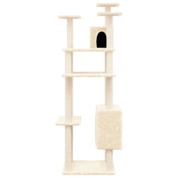 Arbre à chat avec griffoirs en sisal Crème 162 cm 