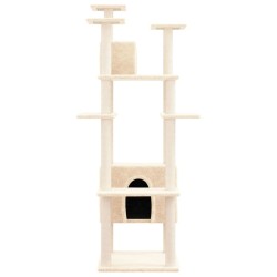 Arbre à chat avec griffoirs en sisal Crème 162 cm 