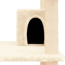Arbre à chat avec griffoirs en sisal Crème 162 cm 