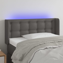 Tête de lit à LED Gris 93x16x78/88 cm Similicuir 