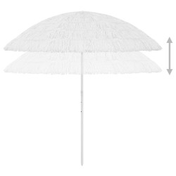 Parasol de plage Hawaii blanc 300 cm 