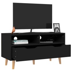 Meuble TV noir 90x40x48,5 cm bois d'ingénierie 