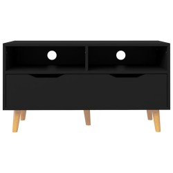 Meuble TV noir 90x40x48,5 cm bois d'ingénierie 
