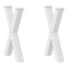 Pieds de table à manger en forme de X, 2 pièces, blanc, 60 x (72-73) cm, acier 