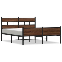 Cadre de lit sans matelas chêne marron 137x190 cm 