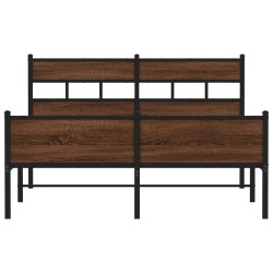 Cadre de lit sans matelas chêne marron 137x190 cm 