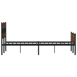 Cadre de lit sans matelas chêne marron 137x190 cm 