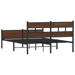 Cadre de lit sans matelas chêne marron 137x190 cm 