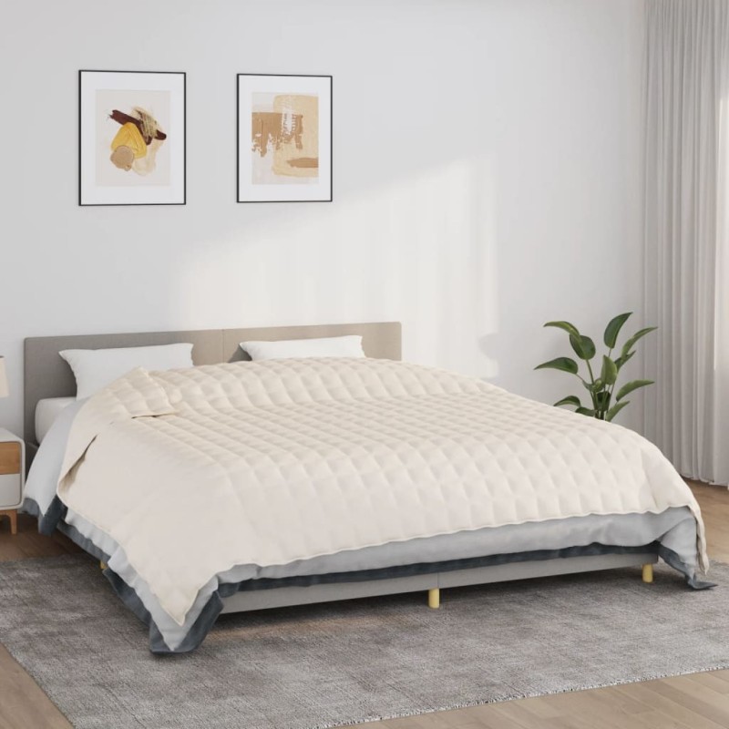 Couverture lestée Crème clair 220x260 cm 15 kg Tissu 