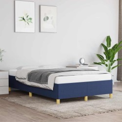 Cadre de lit sans matelas bleu 120x190 cm tissu 