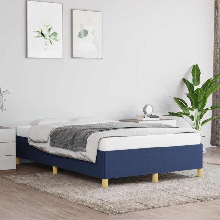 Cadre de lit sans matelas bleu 120x190 cm tissu 