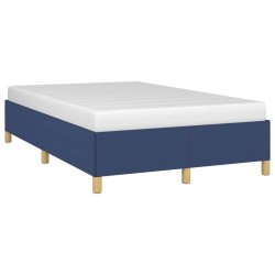 Cadre de lit sans matelas bleu 120x190 cm tissu 