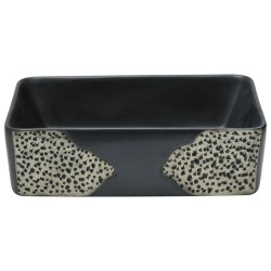 Vasque à poser noir rectangulaire 46x35,5x13 cm céramique 