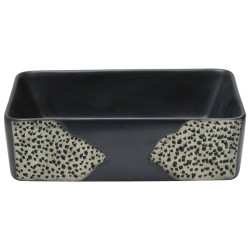 Vasque à poser noir rectangulaire 46x35,5x13 cm céramique 