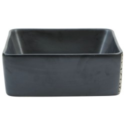Vasque à poser noir rectangulaire 46x35,5x13 cm céramique 