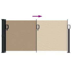 Auvent latéral rétractable taupe 100x500 cm 
