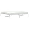Cadre de lit métal sans matelas blanc 193x203 cm 