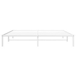 Cadre de lit métal sans matelas blanc 193x203 cm 
