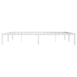 Cadre de lit métal sans matelas blanc 193x203 cm 