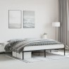 Cadre de lit métal sans matelas noir 193x203 cm 
