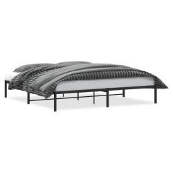 Cadre de lit métal sans matelas noir 193x203 cm 