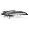 Cadre de lit métal sans matelas noir 193x203 cm 