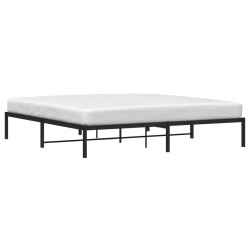 Cadre de lit métal sans matelas noir 193x203 cm 