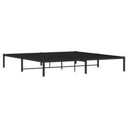 Cadre de lit métal sans matelas noir 193x203 cm 