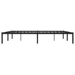 Cadre de lit métal sans matelas noir 193x203 cm 