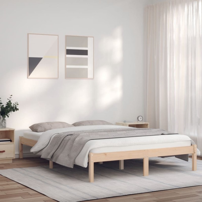 Cadre de lit sans matelas 160x200 cm bois massif de pin Cadre de lit sans matelas 160x200 cm bois massif de pin