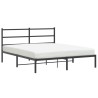Cadre de lit métal sans matelas avec tête de lit noir 150x200cm 