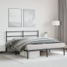 Cadre de lit métal sans matelas avec tête de lit noir 150x200cm 