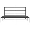 Cadre de lit métal sans matelas avec tête de lit noir 150x200cm 