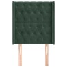 Tête de lit avec oreilles Vert foncé 83x16x118/128 cm Velours 