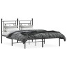 Cadre de lit métal sans matelas avec tête de lit noir 135x190cm 