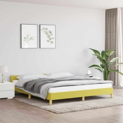 Cadre de lit sans matelas vert 160x200 cm tissu 
