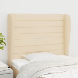 Tête de lit avec oreilles Crème 103x23x118/128 cm Tissu 