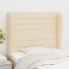 Tête de lit avec oreilles Crème 103x23x118/128 cm Tissu 