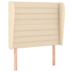 Tête de lit avec oreilles Crème 103x23x118/128 cm Tissu 