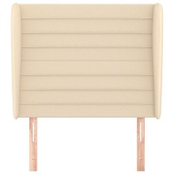 Tête de lit avec oreilles Crème 103x23x118/128 cm Tissu 