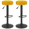 Tabourets de bar lot de 2 jaune moutarde velours 