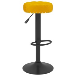 Tabourets de bar lot de 2 jaune moutarde velours 