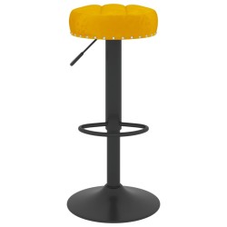 Tabourets de bar lot de 2 jaune moutarde velours 