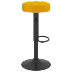 Tabourets de bar lot de 2 jaune moutarde velours 