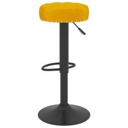 Tabourets de bar lot de 2 jaune moutarde velours 